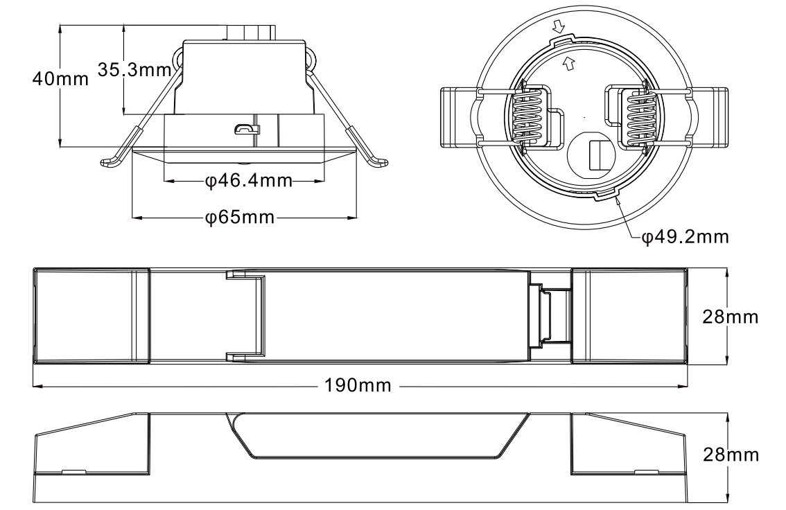 mini emergency downlight