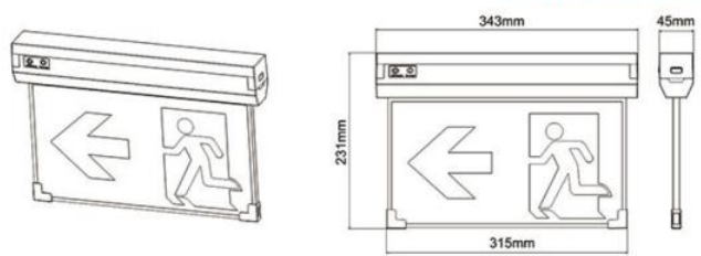 Rotatable LED Exit Sign 
